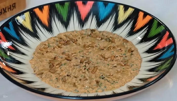 Бабагануш с хрустящими хлебцами - рецепт от Константина Ивлева