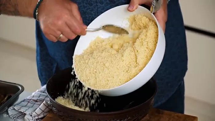 Кускус с баклажанами - рецепт от Константина Ивлева