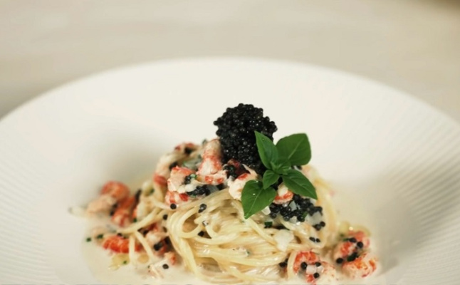 Паста с раковыми шейками и черной икрой - рецепт от Константина Ивлева