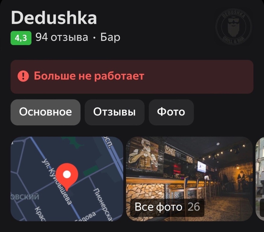 А что с заведением DEDUSHKA стало после программы?