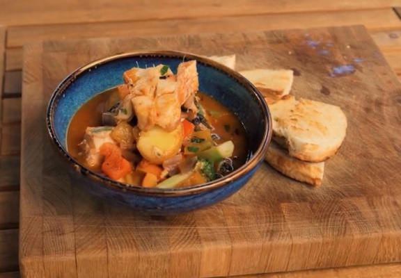 Рагу из рыбы в казане - рецепт от Константина Ивлева